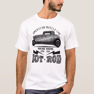 T-shirt hot rod american voiture muscle car vintage racers