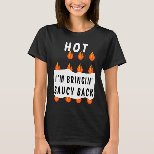 T-shirt HOT SAUCES I'm Bringin' Saucy back Group Halloween (Devant)