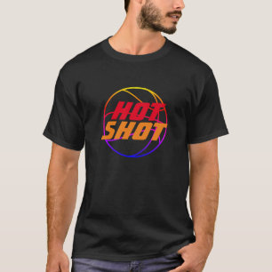 T-shirt Hot Shot   Citation de basket avec texte bleu