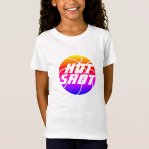 T-Shirt Hot Shot Citation de basket-ball avec texte blan