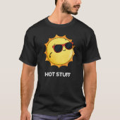 T-shirt Hot Stuff Funny Sun Pun Dark BG (Devant)