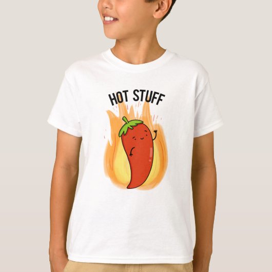 T-shirt Hot Stups Funny Red Hot Chili Pepper Pun (Devant)