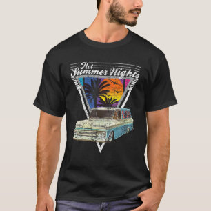 T-shirt Hot Summer Nights 80's Tropical Vintage Retro Pane