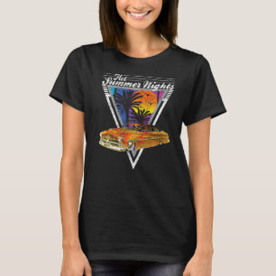 T-shirt Hot Summer Nights 80's Tropical Vintage Retro Plom