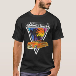T-shirt Hot Summer Nights 80's Tropical Vintage Retro Plom