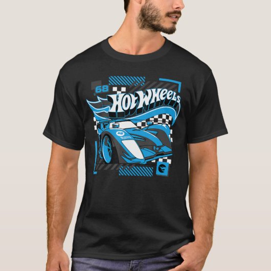 T-shirt Hot Wheels Blue Geometric Race (Devant)