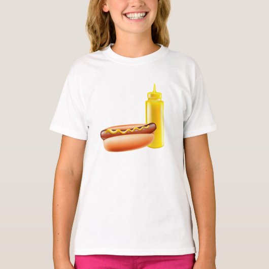 T-Shirt Hotdog Avec Bouteille De moutarde (Devant)