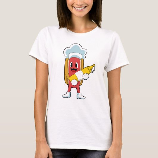 T-shirt Hotdog avec moutarde (Devant)