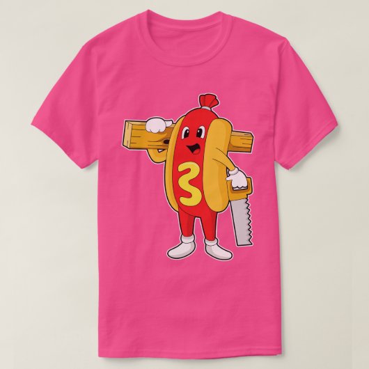 T-shirt Hotdog comme centre avec Saw Wood (Design devant)