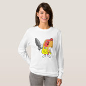 T-shirt Hotdog comme coiffeur avec ciseaux (Devant entier)