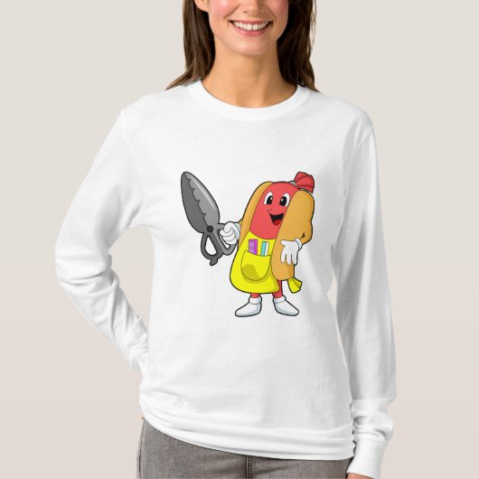 T-shirt Hotdog comme coiffeur avec ciseaux (Devant)