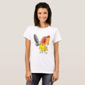 T-shirt Hotdog comme coiffeur avec ciseaux (Devant entier)