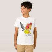 T-shirt Hotdog comme coiffeur avec ciseaux (Devant entier)