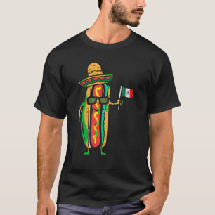 T-shirt Hotdog Drapeau Mexicain Drôle Cinco De Mayo Nourri