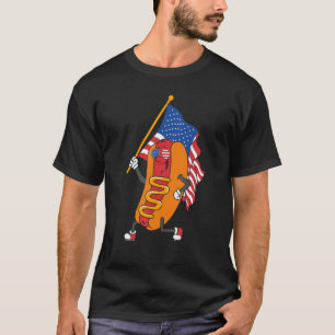 T-shirt Hotdog Lunettes de soleil Drapeau américain 4 juil