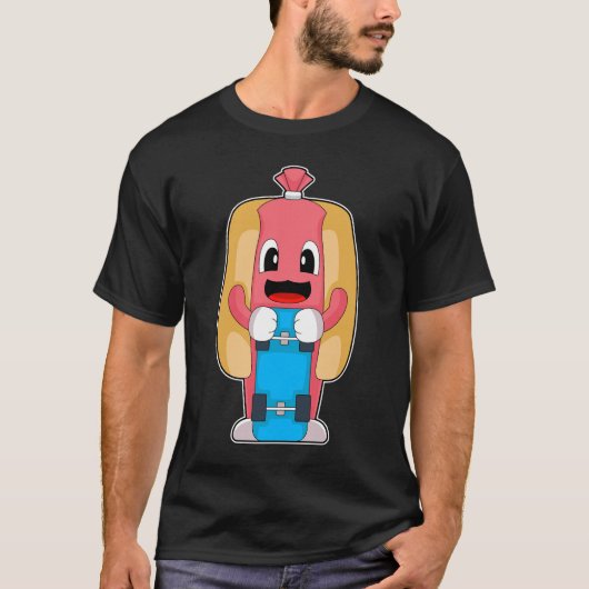 T-shirt Hotdog Skateboard (Devant)