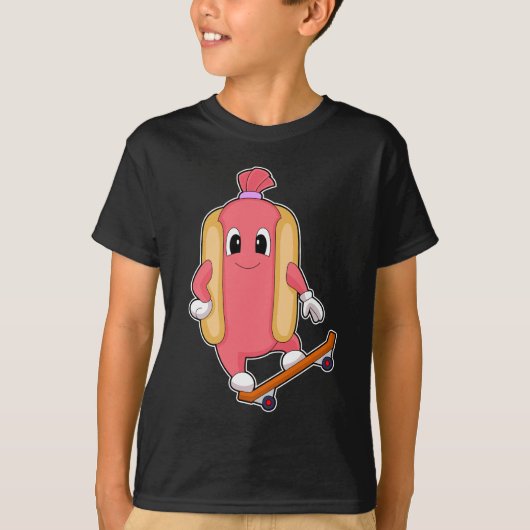 T-shirt Hotdog Skateboard Sports (Devant)