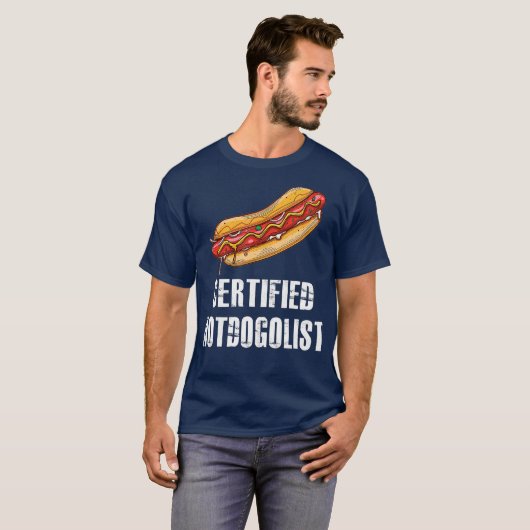 T-shirt Hotdogolist Certifié Funny Hot Dog Saucisses (Devant entier)