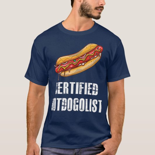 T-shirt Hotdogolist Certifié Funny Hot Dog Saucisses (Devant)