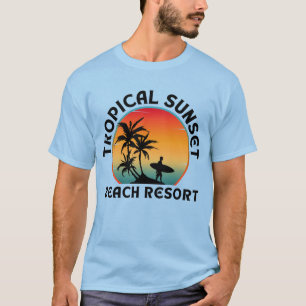 T-SHIRT HÔTEL DE PLAGE AU COUCHER DE SOLEIL TROPICAL