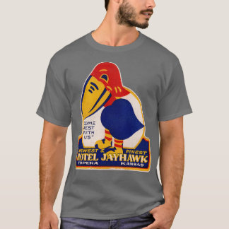 T-shirt Hôtel Jayhawk Topeka Kansas Étiquette de bagages