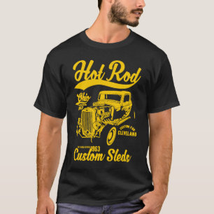 T-shirt Hotrod Cleveland Ohio Automotive Nostalgie Distres