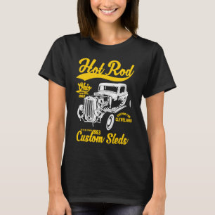 T-shirt Hotrod Cleveland Ohio Automotive Nostalgie Distres