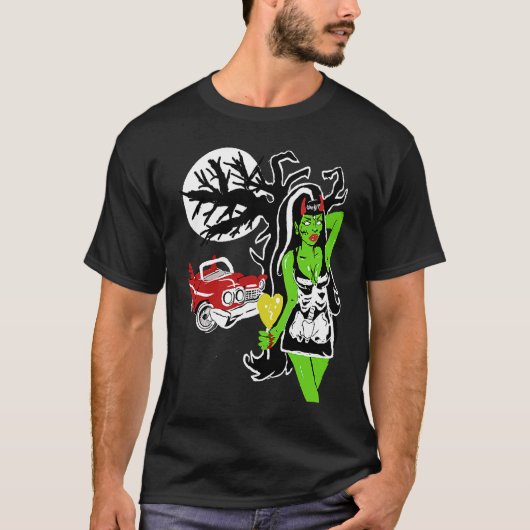 T-shirt Hotrod Zombie Pinup Gothabilly Punk (Devant)