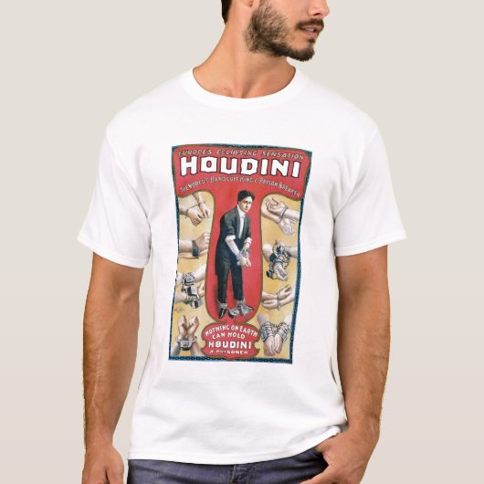 T-shirt Houdini ~ Artiste d'évasion de menottes Vintages (Devant)