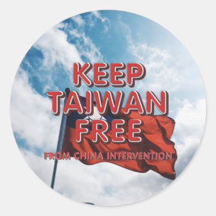T-SHIRT houdt Taiwan vrij Ronde Sticker