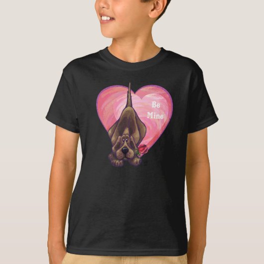 T-shirt Hound Dog Valentine's Day (Devant)