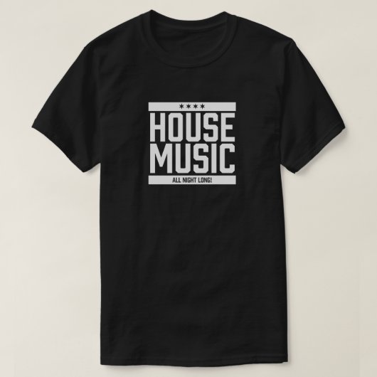 T-shirt House Music Toute La Nuit (Design devant)