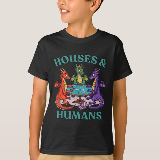 T-shirt Houses And Humans Dragon Tabletop Rpg Fantasy Paro (Devant)