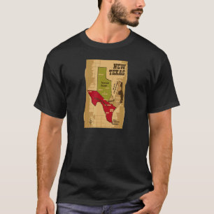 T-shirt Houston Austin Cinq États Du Texas Cartographie Le