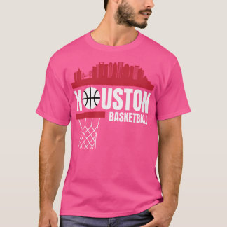 T-shirt Houston Basketball Red City Skyline Appareils