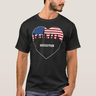 T-shirt Houston Texas Aquarelle Skyline État d'origine