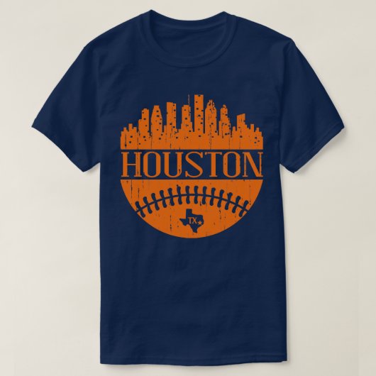 T-shirt Houston Texas Baseball City Skyline City (Design devant)