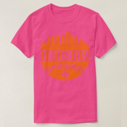 T-shirt Houston Texas Baseball City Skyline City (Design devant)