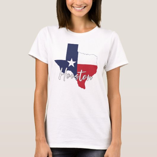 T-shirt Houston, Texas Drapeau Carte Blanc féminin (Devant)