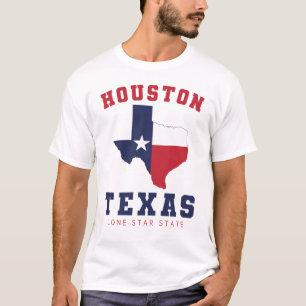 T-shirt Houston, Texas Drapeau Carte Blancs hommes