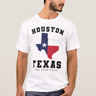 T-shirt Houston, Texas Drapeau Carte Blancs hommes
