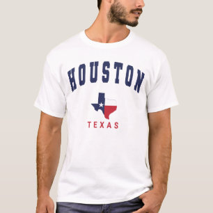 T-shirt Houston, Texas Drapeau Carte Blancs hommes