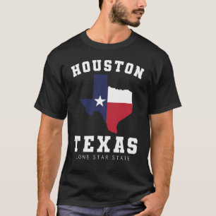 T-shirt Houston, Texas Drapeau Carte Hommes