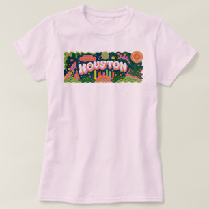 T-shirt Houston Texas Rétro Space City PNG Ciel Coloré