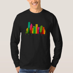 T-shirt Houston Texas Skyline Colorful Houston TX