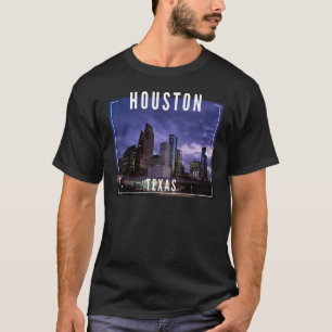 T-shirt Houston Texas Watercolor Skyline Home State 1