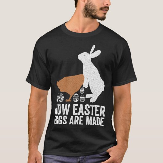 T-shirt How Easter Eggs Are Made  Chicken Bunny Adult Men  (Devant)