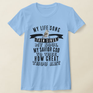 T-shirt How Great You Art Hymnal - Notes musicales et oise