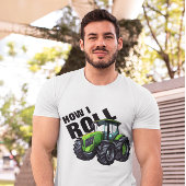 T-shirt "How I Roll" avec tracteur Green Farm