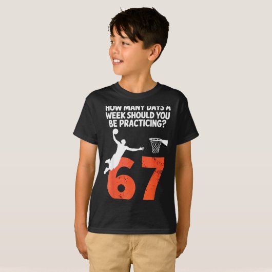 T-shirt How Many Days Funny 67 Meme Basketball Practicing  (Devant entier)